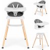 Detská jedálenská stolička 6v1 s prešívaným poťahom vanička sivá ECOTOYS