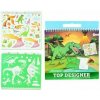 Blok se šablonami s nálepkami dinosaurus