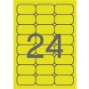 Etikety, 64x33,9 mm, farebné, zaoblené rohy, APLI, neónové žlté, 480 etikiet bal