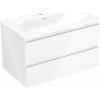 Mexen Orio kúpeľňová skrinka 80 cm s umývadlom Vela, 2 zásuvky, biely lesk - 91A10-08047-2-BFF00-W23M00