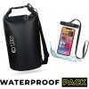 WATERPROOF PACK VODEODOLNÝ VAK TECH-PROTECT 20L UNIVERSAL WATERPROOF BAG Čierny + VODOTESNÉ PUZDRO TECH-PROTECT UNIVERSAL WATERPROOF CASE Čierny/CLEAR