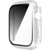 AppleKing puzdro osadené kamienky s tvrdeným sklom pre Apple Watch 41 mm - strieborné - možnosť vrátiť tovar ZADARMO do 30tich dní