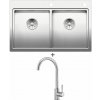 Blanco DIVON II 8 IF nerez hodvábny lesk s excentrom 521663 + Deante LIMA BBM F62M nerezová oceľ