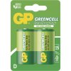 Batéria zinkochloridová, D (R20), veľký monočlánok, D, 1.5V, GP, blister, 2-pack, Greencell
