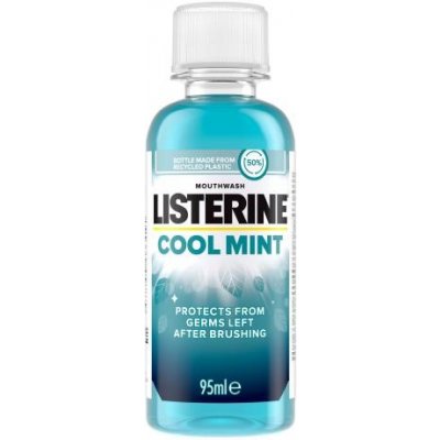 Listerine Cool Mint Mouthwash 95 ml ústna voda pre svieži dych a ochranu pred zubným povlakom