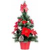 Stromček MagicHome Vianoce, ozdobený, červený, 41 cm