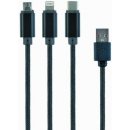USB kábel Gembird CC-USB2-AM31-1M USB charging combo 3-in-1, 1m, černý