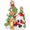 Dekorácia MagicHome Vianoce, Stromček so santom, LED, terakota, 2xAAA, 27,3x11x34 cm