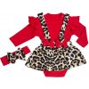 Baby 3-dielny set pre bábätká – Leopard, červený veľkosť: 9-12 mes.