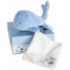 Doudou et Compagnie Paris dárková sada plyšová modrá velryba 15 cm