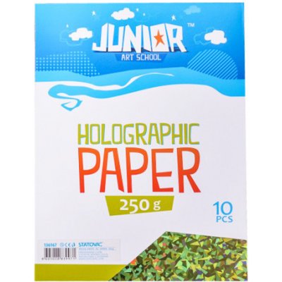 dekoračný papier a4 holografický zelený 250 g sada 10 ks