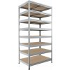 Kovový regál do špajze Biedrax 45 x 90 x 210 cm, pozinkovaný - 8 políc MDF