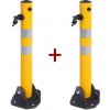 Parkovací zahradzovací stĺpik, sklopný 1+1 ZADARMO, plastový, výška 700 mm, žltá