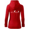 Karate EKG - Mikina dámska trendy zipper s kapucňou - 2XL ( Červená )