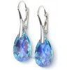 MSPERK Modré dievčenské náušnice Aquamarine Slza 16 mm Ag 925/1000