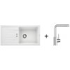 Blanco SET 11-C 24 drez silgranit FAVUM XL 6 S 86x43,5 cm Biely+batéria Mila Chróm 524235+519414