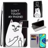 Peňaženkové 3D puzdro na Xiaomi Redmi Note 9S/9 Pro - Middle Finger White Cat