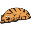 Kokosová vonkajšia čistiaca vstupná rohož FLOMA Cute Cat - dĺžka 45 cm, šírka 75 cm, výška 1,7 cm