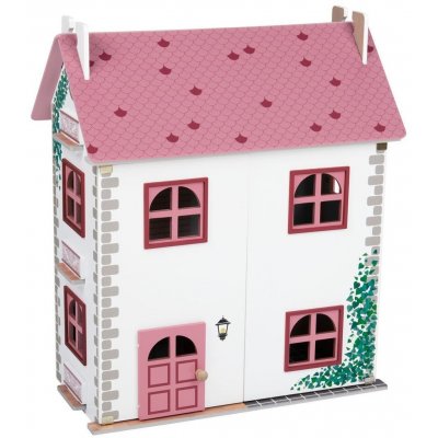 PLAYTIVE Drevený domček pre bábiky bledoružová