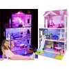 mamido Drevený domček pre bábiky XXL + LED svetlá