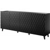 Cama Meble Dizajnová komoda ASTI čierny mat/čierny mat drevo 200 cm x 82 cm x 42 cm