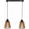 Závesné svietidlo DELOS AD-LD-6408BE27D, 2x60W, E27, čierna/drevo (ORNO)