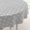 Biante Dekoračný okrúhly obrus Porto PRT-018 Biele bodky na sivom režnom Ø 120 cm