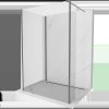 Mexen Kioto sprchová stena Walk-in 125 x 120 x 30 cm, transparentná, gun metal - 800-125-120-221-95-00-030
