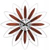 Drevené strieborné hodiny Lavvu Crystal Flower LCT1114, 50 cm