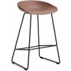 HAY Barová stolička AAS 38 Low Black Powder Coated Steel, soft brick