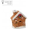 Vianočná figúrka – perníkový domček s LED osvetlením 12,5 × 6,5 × 14,5 cm