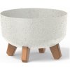 PROSPERPLAST Kvetináč GRACIA LOW ECO WOOD 23,5 cm biely