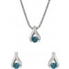 Eppi Platinový set minimalistických šperkov s modrými diamantmi Hinto C48189