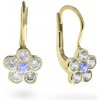 Dievčenské náušnice zo zlata s modrými kameňmi k122XzM