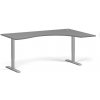 Ergonomický výškovo nastaviteľný stôl, 180x120 cm, 1 motor, L/P, sivá podnož, grafit