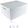 Kombaplast Kôš PH 42,5x35x19,5cm s vekom Rattan biely