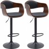 Design-Shop 2x Barová stoličkaKingston B - koženka, čierny rám - orech/čierna