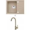 Alveus MERYLL 130 SET kuchynský granit. drez so sifón. 78x48 + batéria ROXA - Beige MERYLL130G55+ROXA55