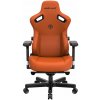 Herné kožené kreslo Anda Seat Kaiser 3 XL oranžové otočné