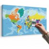 Obraz na korku farebná mapa sveta