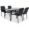 Noela Záhradný jedálenský set Klaudia čierny + 4x ratanová stolička Roma