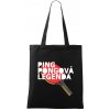 Ping Pongová legenda - Taška bavlnená - 42 x 38 cm ( Čierna )