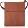 Abruzzo kabelka, kožená kabelka cez rameno z pravej kože, hnedá