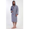 Pánský župan s kapucí Luis - modrá - XXL