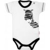 Baby Nellys Body krátky rukáv Zebra biele