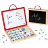 Obojstranná Tabuľa s Magnetmi a Kriedová v Kufríku 4v1 Janod