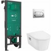 Hansgrohe EluPura Original S Set predstenovej inštalácie, klozetu EluPura Original S a dosky SoftClose, tlačidlo iFrame Original S, chróm 60302000-HG