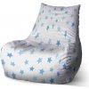 Sablio Sedací vak Bean Modré hviezdy na bielej - 100 x 90 x 45 cm
