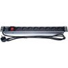 PremiumCord PDU 19 1U / 8x230V / 2 m kábel / vypínač (PDU-F10G08S)