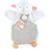 Plyšová ovečka na bábkové divadlo Lamb Green Hand Puppet Doudou et Compagnie sivá 25 cm od 0 mes